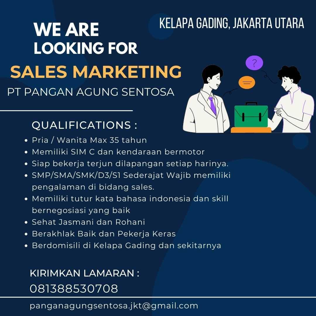 Lowongan SALES MARKETING di PT Pangan Agung Sentosa - Kota Jakarta ...